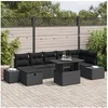 Image de Canapé de Jardin 8 Pièces avec Coussins Noir
