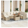 Image de Ensemble de Canapés de Jardin 9 Pièces avec Coussins Beige Rattan Poly 3359956