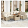 Image de Set de canapé de jardin 9 pièces avec coussins beige poly rotin 3360040