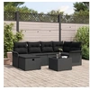 Image de Ensemble de Canapé de Jardin 7 Pièces avec Coussins en Poly Rattan Noir 3360224