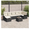 Image de Ensemble de Canapé de Jardin 8 Pièces avec Coussins en Rattan Poly Noir