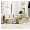Image de Ensemble de canapé de jardin 7 pièces avec coussins Beige Poly Rattan 3360522