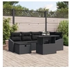 Image de Salon de jardin modulable GENERIQUE 7 pieces noir rotin 100 x 55 x 73 cm