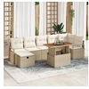 Image de Ensemble de Sofa de Jardin 8 pièces avec Coussins Beige Poly Rattan, Sofa de Jardin 2 places vidaXL avec Rangement et 3361337
