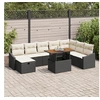Image de Salon de jardin modulable rotin noir 9 pieces 8 personnes