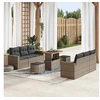 Image de Set de canapé de jardin 9 pièces avec des coussins en poly rotin gris, parfait pour se détendre dehors 3361573