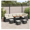 Image de Salon de jardin 10 pieces noir rotin 110 x 55 x 110 cm