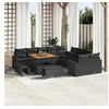 Image de Ensemble de canapé de jardin avec coussin 13 pcs Noir polyrotin, Canapé de jardin moderne, mobilier lounge léger, 3361664