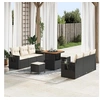 Image de Ensemble de Canapés de Jardin 9 Pièces avec Coussins Noir Rattan Poly 3361695