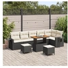 Image de Salon de jardin noir 9 pieces rotin 90 x 55 x 90 cm