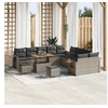 Image de Salon de jardin GENERIQUE rotin 13 pieces gris 90 x 55 x 90 cm