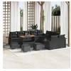 Image de Salon de jardin GENERIQUE rotin 14 pieces noir 110 x 55 x 110 cm