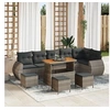 Image de Canapé de jardin 10 pièces avec coussins gris polyrotin acacia 3361903
