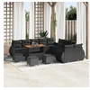 Image de Ensemble de canapé de jardin 14 pcs Noir polyrotin, Canapé de jardin al fresco, mobilier extérieur résistant, déco 3361939