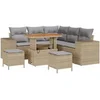 Image de Salon de jardin modulable GENERIQUE 5 personnes 8 pieces beige 62 x 83 x 85 cm bois massif