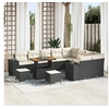 Image de Salon de jardin 12 pieces noir bois massif 90 x 55 x 90 cm