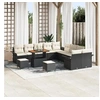 Image de Ensemble de canapé de jardin 13 pcs Noir polyrotin, Mobilier moderne pour jardin et terrasse, salon extérieur 3362195