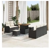 Image de Ensemble de Canapés de Jardin de 8 pièces avec Coussins Noir Rotin Synthétique Acacia, Canapé de Jardin 2 Places 3362205