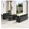 Image de Ensemble de canapé de jardin 10 pcs Noir polyrotin, Sofa moderne et durable pour jardin, coin salon extérieur, idéal 3362224