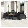 Image de Ensemble de canapé de jardin 13 pcs Noir polyrotin, Mobilier de jardin tendance, canapé résistant et divan 3362319