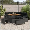 Image de Salon de jardin modulable noir 8 pieces rotin 100 x 100 cm