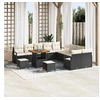 Image de Ensemble de canapé de jardin 13 pcs Noir Poly rotin, Ensemble salon d'extérieur, moderne, rectangulaire 3362580
