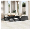 Image de Ensemble de canapé de jardin 14 pcs Noir Poly rotin, Ensemble salon d'extérieur, moderne, rectangulaire 3362590