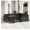 Image de Salon de jardin modulable GENERIQUE rotin noir 12 pieces 90 x 55 x 90 cm