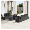 Image de Ensemble de canapé de jardin 10 pcs Noir Poly rotin, Jardin et Terrasse, Moderne, Pieds Réglables, Modulaire, 3362749