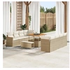 Image de Ensemble de canapé de jardin 11 pcs Beige Poly rotin, Jardin et Terrasse, Mobilier Moderne, Canapé de Patio, Rattan 3363026