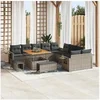 Image de Ensemble de canapé de jardin avec coussin 13 pcs Gris polyrotin, Canapé modulable pour jardin et terrasse 3363748