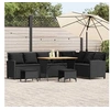 Image de Salon de jardin resine tressee noir 4 pieces x 43