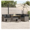 Image de Salon de jardin resine tressee gris 4 pieces 87.5 x 181.0 x 87.0 8 personnes