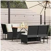 Image de Salon de jardin resine tressee noir 3 pieces 68.5 x 116.5 x 87.5 4 personnes