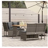 Image de Salon de jardin resine tressee gris 3 pieces 68.5 x 116.5 x 87.5 4 personnes