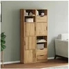 Image de Armoires latérales 4 pcs ODDA 40x24x79 cm bois massif pin, armoire, buffet, meuble de rangement de cuisine, meuble de 3365350