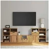 Image de Meubles TV 5 pcs avec rangement ODDA bois de pin massif, meuble TV, banc TV, meuble hifi, support TV, buffet TV, 3365378