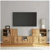 Image de Meubles TV 5 pcs avec rangement ODDA bois de pin massif