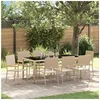 Image de Salon de jardin - Lot de 9 pièces - Rotin - Beige - Table fixe