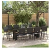 Image de Salon de jardin 11 pieces noir rotin 240 x 90 x 75 cm