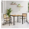 Image de Ensemble repas jardin 3 pièces poly rotin noir et acacia 3365434