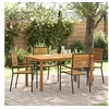 Image de Set de repas de jardin 5 pièces en poly rotin noir et bois d'acacia 3365517