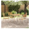 Image de Ensemble de jardin de 5 pièces en acacia massif avec plateau en lattes de 90 x 90 cm, parfait pour le patio 3334774