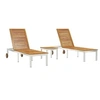 Image de Lot de 3 transat GENERIQUE en bois massif H. 100 cm L. 205 cm non pliable