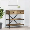 Image de Table Console Chêne Artisan 75x34.5x75 cm Bois d ingénierie