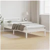 Image de Lit avec tête de lit Blanc 90x220 cm en Bois de Pin massif 869777