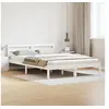 Image de Cadre de Lit avec Tête de Lit Blanc 140x220 cm en Bois Massif de Pin 869781