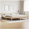 Image de Cadre de lit avec tête de lit 200x220 cm en bois de pin massif 869786