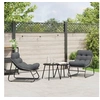 Image de Chaises Relaxantes de Jardin 2 pcs avec Coussin Noir 60x80x71 cm Acier