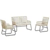 Image de Salon de jardin - Lot de 3 pièces - acier marron 69x69 cm